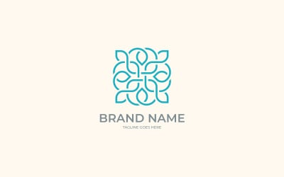 Organic Botanical Minimal Flower Logo design Template