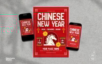 Red Horse Chinese New Year Flyer