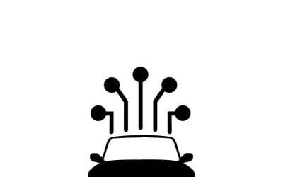 Icône de réseau de voiture connectée pour véhicules intelligents