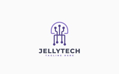 Дизайн шаблона логотипа Jellyfish Tech