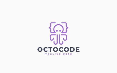 Дизайн шаблона логотипа Octopus Code