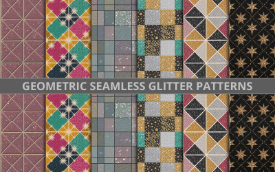 Glitter Geometric Seamless Patterns Bundle