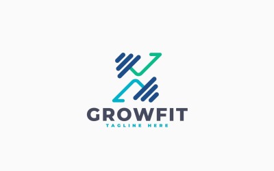 Growth Fitness Logo Template Design