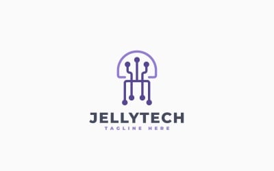 Jellyfish Tech Logo Template Design