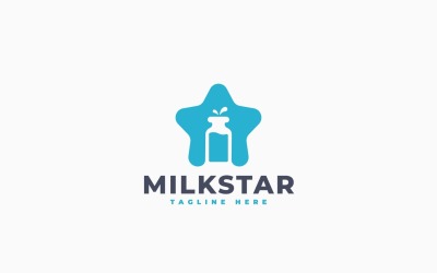 Milk Star Logo Template Design