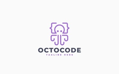 Modèle de logo Octopus Code