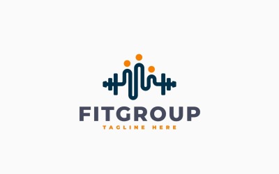 Modèle de logo pour groupe de fitness