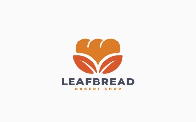 Modello di progettazione del logo del pane a foglia