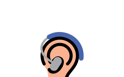 Modern Hearing Aid Device in Human Ear Illustration
