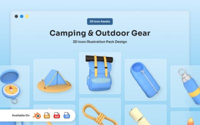 Modern Outdoor Explorer 3D Icons