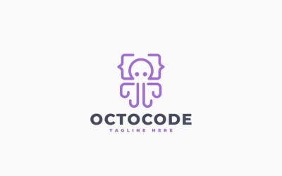 Octopus Code Logo Template Design