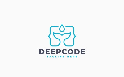 Whale Coding Logo Template Design