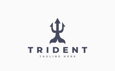 Whale Trident Logo Template Design