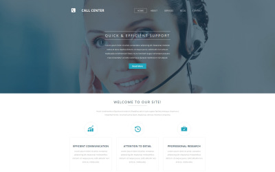 "Call Center Moto CMS 3 Template" Moto CMS 3 模板 #55396