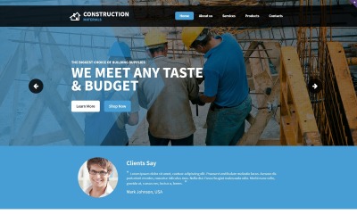 Modèle de site Web réactif pour entreprise de construction