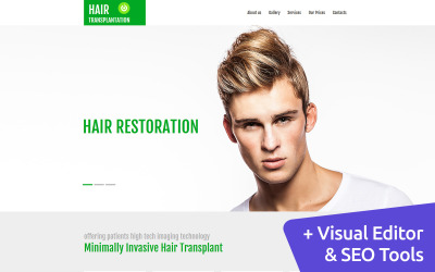 Modello di sito Web MotoCMS per clinica per capelli