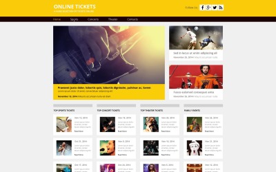 Moto CMS HTML Vorlage für Eintrittskarten Website #55313