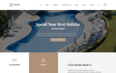 Plantilla de sitio web adaptable de hoteles
