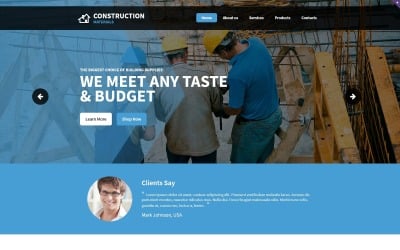 Plantilla de sitio web adaptable para empresas de construcción