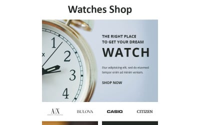 Responsywny szablon biuletynu zegarków
