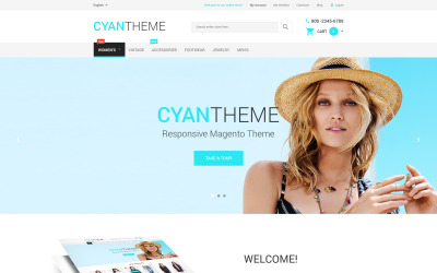 Responzivní Magento motiv "Cyan Theme" #55349