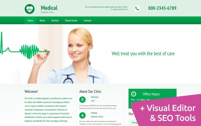 Reszponzív Diagnostic Center Moto CMS 3 sablon 55395