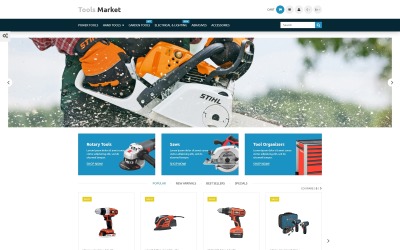 "Tools Market" - адаптивний PrestaShop шаблон №55355