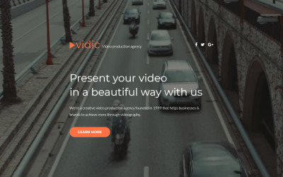 Vidic - modelo de página de destino HTML do criativo do Video Lab