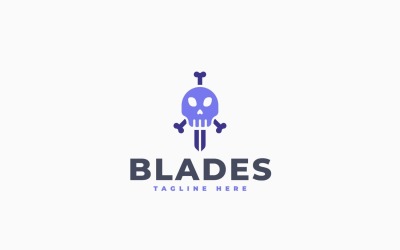 Sword Skull Logo Template Design