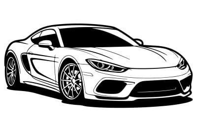 Modern sleek car illustration in clean vector style
