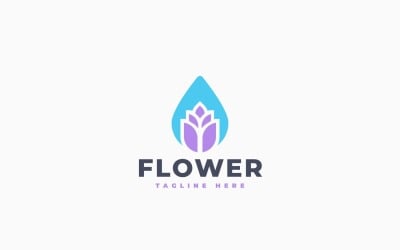 Modèle de logo de fleur d&amp;#39;eau