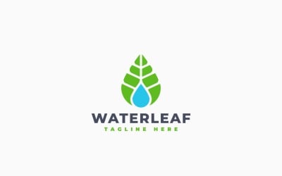 Vattenbladslogotypmalldesign