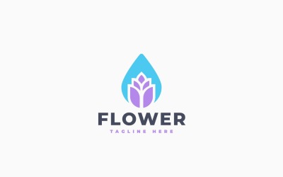 Vattenblomma logotyp malldesign