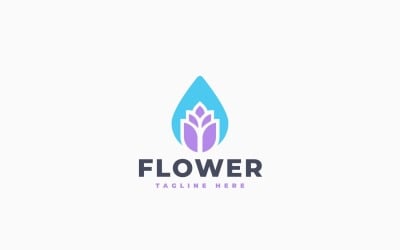 Water Flower Logo Template Design