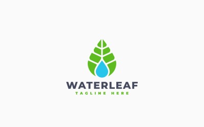 Water Leaf Logo Template Desig