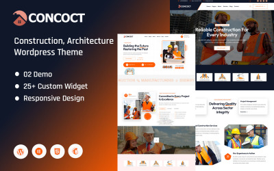 Concoct — Modern WordPress-thema voor bouw-, architectuur- en industriële bedrijven