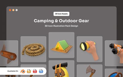 Eco Outdoor Essentials 3D Icon Library
