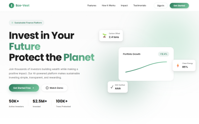 EcoVest - Modello di landing page reattivo HTML CSS JS