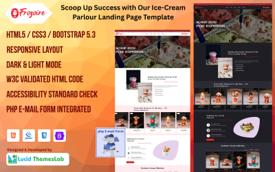 Frozoire - 冰淇淋店和甜品店 HTML 模板