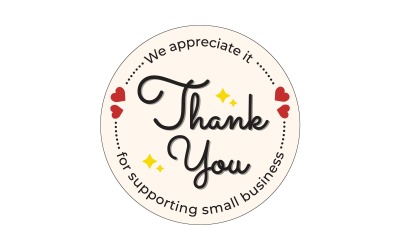 Handmade Small Business Thank You Sticker - Editable Round Packaging Label Vector