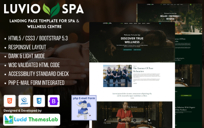 Luvio Spa – Plantilla HTML para centro de spa y bienestar premium