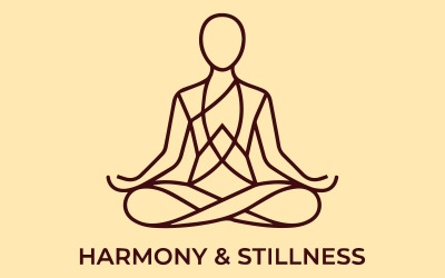 interlocking figure logo Meditation Studio Branding yoga Icon