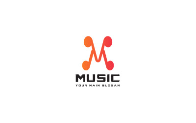 Music logo with the combination of letter M+V and music icon. May we called Music Venue.