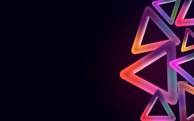 Neon Abstract Triangle Shapes Motion Background 4K