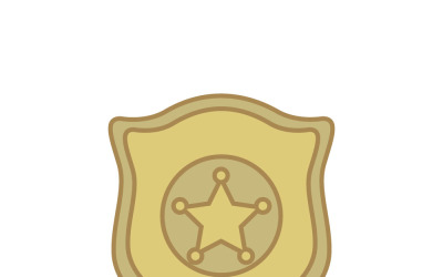 Web Şablonları için Profesyonel Polis Rozeti Vektör Amblemi