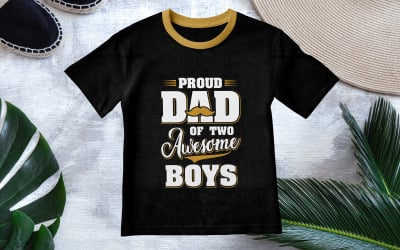 Proud Dad of Two Awesome Boys Shirt – Father of Boys Tee – Dad Life T-Shirt – Gift for Dad