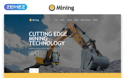 Estrazione mineraria - Modello di sito Web HTML creativo reattivo industriale