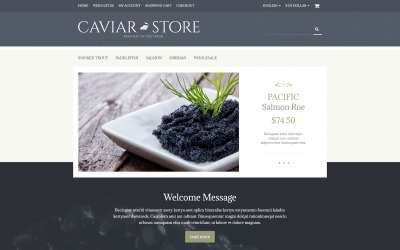 Modelo de OpenCart para loja de caviar