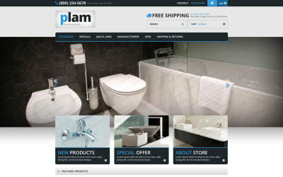 "Plam" Responsive ZenCart template №55417