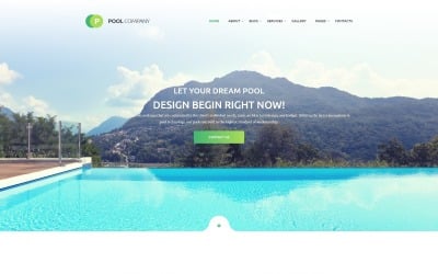 Pool Company Bootstrap Theme Website Template